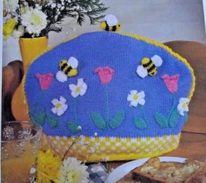 KNITTING PATTERN - SUMMER GARDEN THEMED TEA COSY IN DK WOOL - Picture 1 of 1