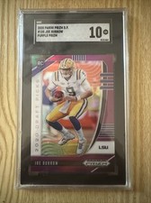 2020 Panini Prizm Draft Picks Joe Burrow Rookie Purple Prizm SGC 10