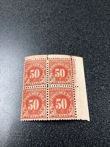 US J86 affrancatura dovuta 50C placca blocco di 4 ottime condizioni mai incernierata - Foto 1 di 3