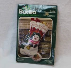 Bucilla Felt Sequence Christmas Stocking Kit "MRS. FROSTY" Snowman 82053 NOS - Picture 1 of 8