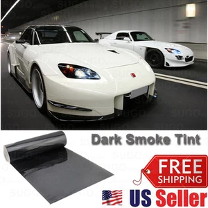 12"x60" Dark Smoke Vinyl Tinted Film Tail Light Head Lamp Glass/Plastic Lens - Picture 1 of 10