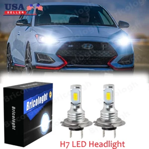 For Hyundai Elantra Santa Fe Sonata Veloster Kia Xenon White LED High Beam Bulbs - Picture 1 of 11