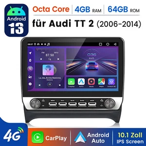 DAB+ Carplay Android 13 Autoradio GPS Navi WIFI BT USB SWC Für AUDI TT 2006-2014 - Bild 1 von 19