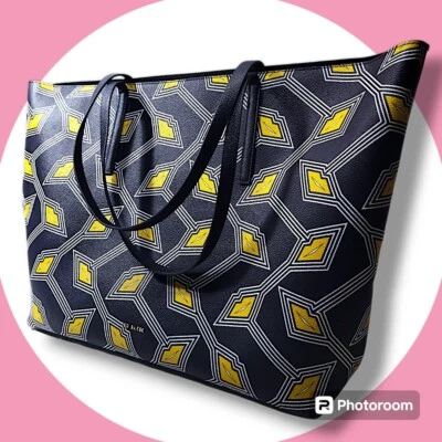 Ted Baker 黄色海军蓝电动唇形手提包 — 第 1/4 张图片