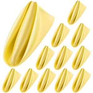 12 Pieces Satin Napkins Soft Dinner Napkins Square Table Napkins 17 x 17 Inch... - Picture 1 of 6