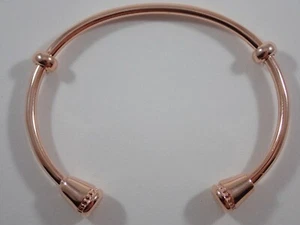 LINKS OF LONDON 925 STERLING SILVER AMULET CUFF ROSE GOLD VERMEIL CHARM BRACELET - Picture 1 of 7