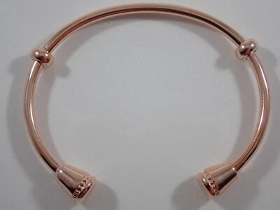 LINKS OF LONDON 925 STERLING SILVER AMULET CUFF ROSE GOLD VERMEIL CHARM BRACELET - Image 1 of 4