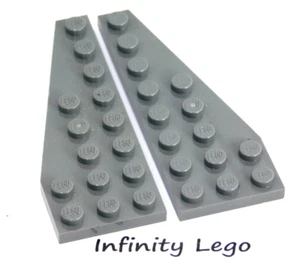 LEGO 4 Pair Dark Bluish Grey Plate Wing 3 x 8 Left & Right Wedge (50304 50305) - Bild 1 von 2