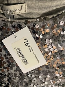 ADELANTE Boutique 1970 Wishlist Silver Blouse (Original price $76.00) - Picture 1 of 7
