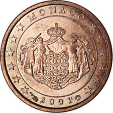 [#761370] Monaco, Euro Cent, 2001, AU, Copper Plated Steel, KM:167