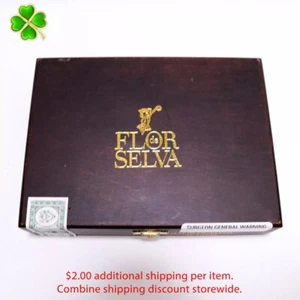 Caja de cigarros de madera vacía Flor de Selva Siestas 7" x 5,25" x 1,5" - Imagen 1 de 11