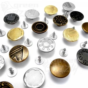 10 pack - 17mm Hammer On Denim Jeans Buttons with tack alloy studs AH2 - Picture 1 of 19