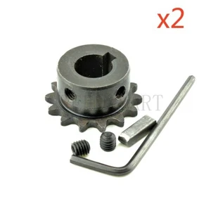 2pcs 04C 13T Sprocket Bore 10mm with 4mm Keyway Metal Pilot Motor Roller Chain - Picture 1 of 4