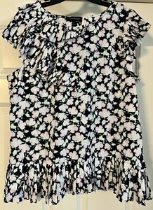 Banana Republic Bohemian Accordion Pleated Hem Sleeve Neckline Size XL Flutter - Picture 1 of 14