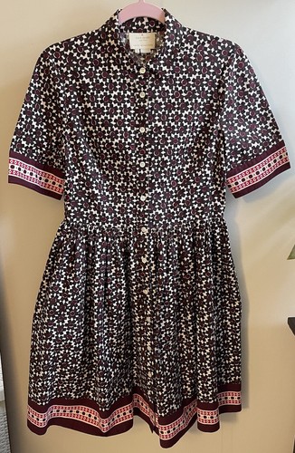 Camicia in piastrelle floreali Kate Spade taglia 6 abito aderente e svasato con tasche abito da camicia