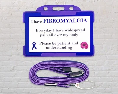 Fibromyalgia Hidden Disability Awareness Card & Lanyard FREE UK 🚚