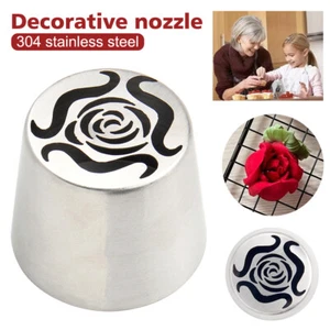 Stainless Steel XL Rosebuds Russian Flower Icing Tip Pastry Piping Nozzle - Picture 1 of 15
