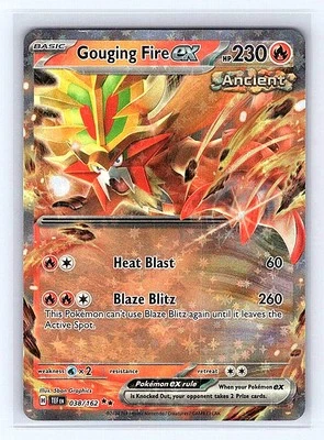 Pokemon TCG SV05: Temporal Forces #038/162 Gouging Fire ex NM - Image 1 of 2