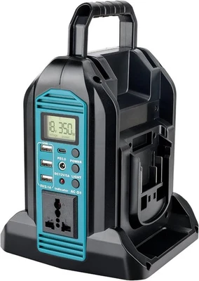 JHJQZCYG Inversor de corriente 350W de 2 puertos para batería Makita 18v portátil DC 18V a CA 220-230V