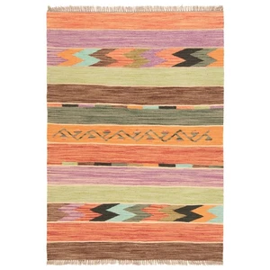 Kelim Afghan 148x109 cm Handgewebter Orientteppich kilim Wolle Carpet Rug - Picture 1 of 9