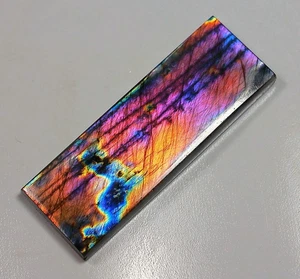 60 Ct 5X18X50 mm Natural Purple Fire Labradorite Fancy Cabochon Gemstone RM-178 - Picture 1 of 1