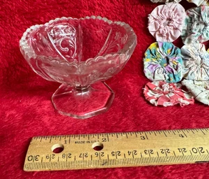Vintage Klar geschliffenes Glas Deko Sockel Sherbert DIsh - Bild 1 von 5