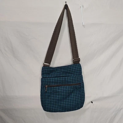 Cartera bandolera de hombro acolchada Treinta y uno para dama azul y negra  Foto 1 de 4