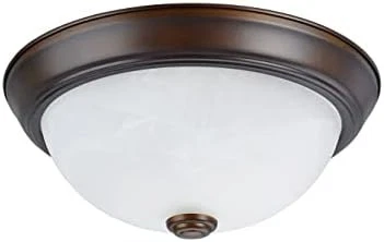 Aspen Creative 63013-2A Two-Light Flush Mount, Dark Bronze, 11 in - Image 1 of 4