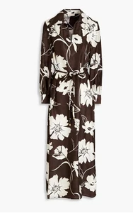 TORY BURCH Silk Tunic Dress, M, Deep Chocolate Daisy print, Be, NWT - Picture 1 of 6