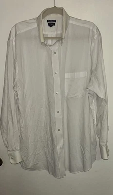 Camisa Croft&Barrow Hombre Blanca Tela Ancha Ajuste Clásico 17 1/2 34/35 Foto 1 de 4