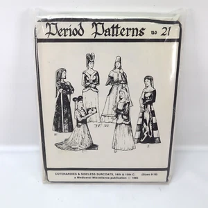 Ladies Renaissance Cotehardies & Sideless Surcoats Period Patterns 21 SCA 6-20 - Picture 1 of 2