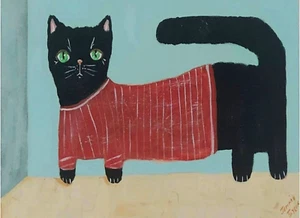 Buy 2 Get the 3rd FREE, 8.5 x 11, Art PRINTS, Wall Art, Cat Art Print, Folk Art - Picture 1 of 2