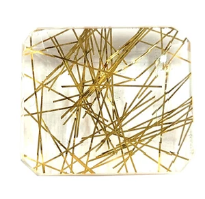 Guter 140 Ct smaragdgeschliffener goldener Rutilquarz EGL zertifiziert loser Edelstein postfrisch - Bild 1 von 8