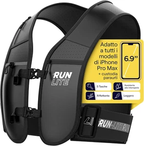 Gilet Da Corsa Con Porta Cellulare Impermeabile – Riflettente, Cintura Regolabil - Foto 1 di 12