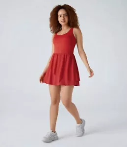 Halara Backless Cut Out Mesh 2-in-1 Pocket Quick Dry Tank Tennis Active Dress L - Picture 1 of 12