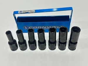 Cornwell USA 3/8” Drive 7pc Metric DEEP Swivel Universal Impact Socket Set, Tray - Picture 1 of 13