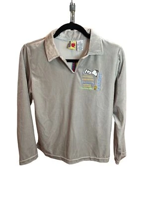Camisa de manga larga con cuello gris terciopelo pulóver Snoopy para niños Peanuts nueva con etiquetas Foto 1 de 4