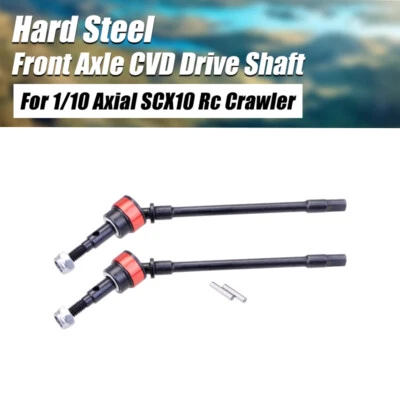 2x Hard Steel Front/Rear Axle CVD Drive Shaft Dogbone for 1/10 RC Car SCX10 - Image 1 of 4