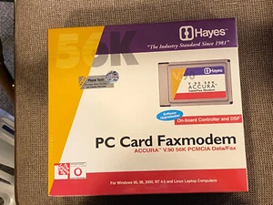 New Hayes Accura 56K FaxModem V.90 56K PCMCIA Data/Fax - Picture 1 of 2