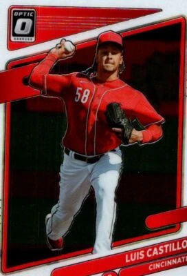 2021 Donruss Optic Red Wave Luis Castillo Cincinnati Reds #142 - Image 1 of 2