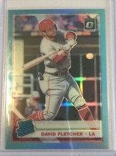 2019 Optic David Fletcher #36 Rated Rookie /50 Blue Prizm Los Angeles Angels RC