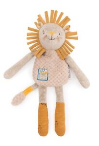 Moulin Roty Sous Mon Baobab Lion Plush Soft Toy Rattle from Wyestyles