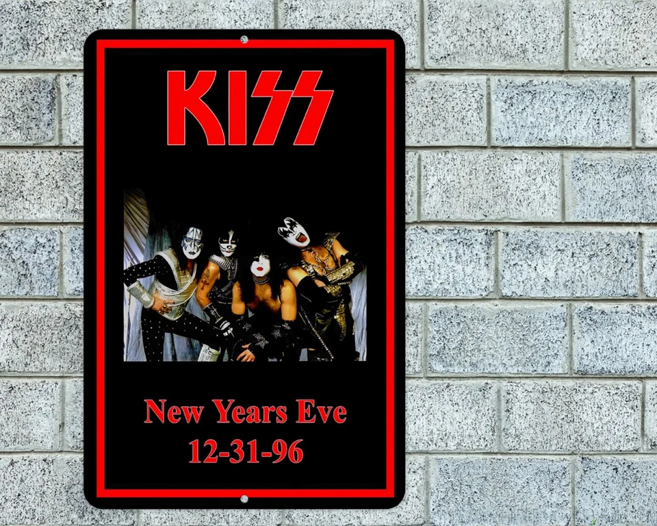 KISS New Years Eve Sign Aluminum Metal 8"x12" Garage Man Cave Classic Rock - Image 1 of 1