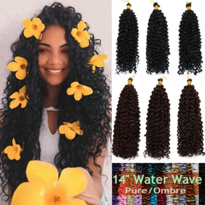 Kinky Curly Water Wave Fluffy Weave-on Hair Extensions As Human Long Ombre Thick - Image 1 of 4