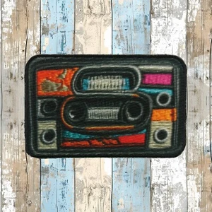 Cassette Tape Patch Iron-on Applique Music Badge Radio Retro 70's & 80's Decor - Picture 1 of 13