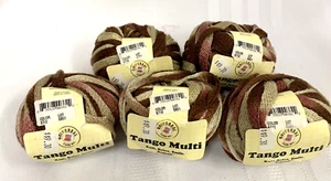 NEW~Universal Yarn~TANGO MULTI ~#6710 Brown Rose Beige Acrylic~Ribbon~Lot of 5 - Picture 1 of 7