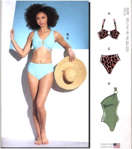 Sexy BIKINI & ONE SHOULDER SWIMSUIT McCall's M8329 Sewing Pattern 14 16 18 20 22 - Picture 1 of 3