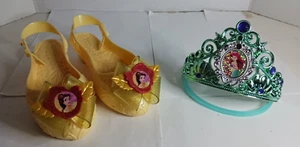 Disney Princess Belle Beauty And The Beast Shoes + Ariel Crown - Picture 1 of 7