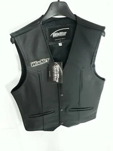 Weste Ärmellos Ab für Custom Bike IN Echtes Leder Vintage 46 48 50 52 54 56 58 - Bild 1 von 6