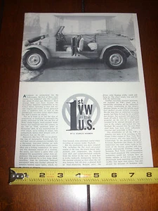 1943 VW VOLKSWAGEN 1st In The U.S. THING - ORIGINAL 1960 ARTICLE - Picture 1 of 2